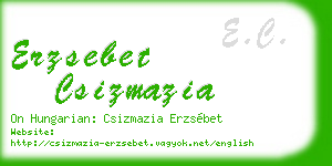 erzsebet csizmazia business card