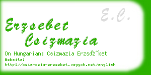 erzsebet csizmazia business card